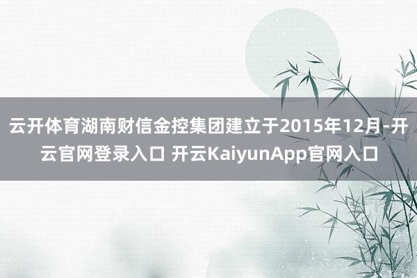 云開體育湖南財(cái)信金控集團(tuán)建立于2015年12月-開云官網(wǎng)登錄入口 開云KaiyunApp官網(wǎng)入口