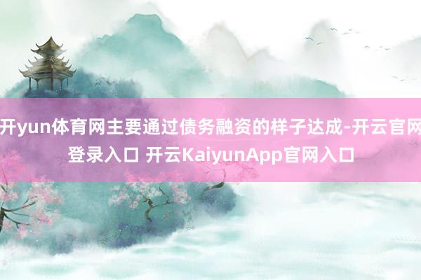 開yun體育網(wǎng)主要通過債務(wù)融資的樣子達(dá)成-開云官網(wǎng)登錄入口 開云KaiyunApp官網(wǎng)入口